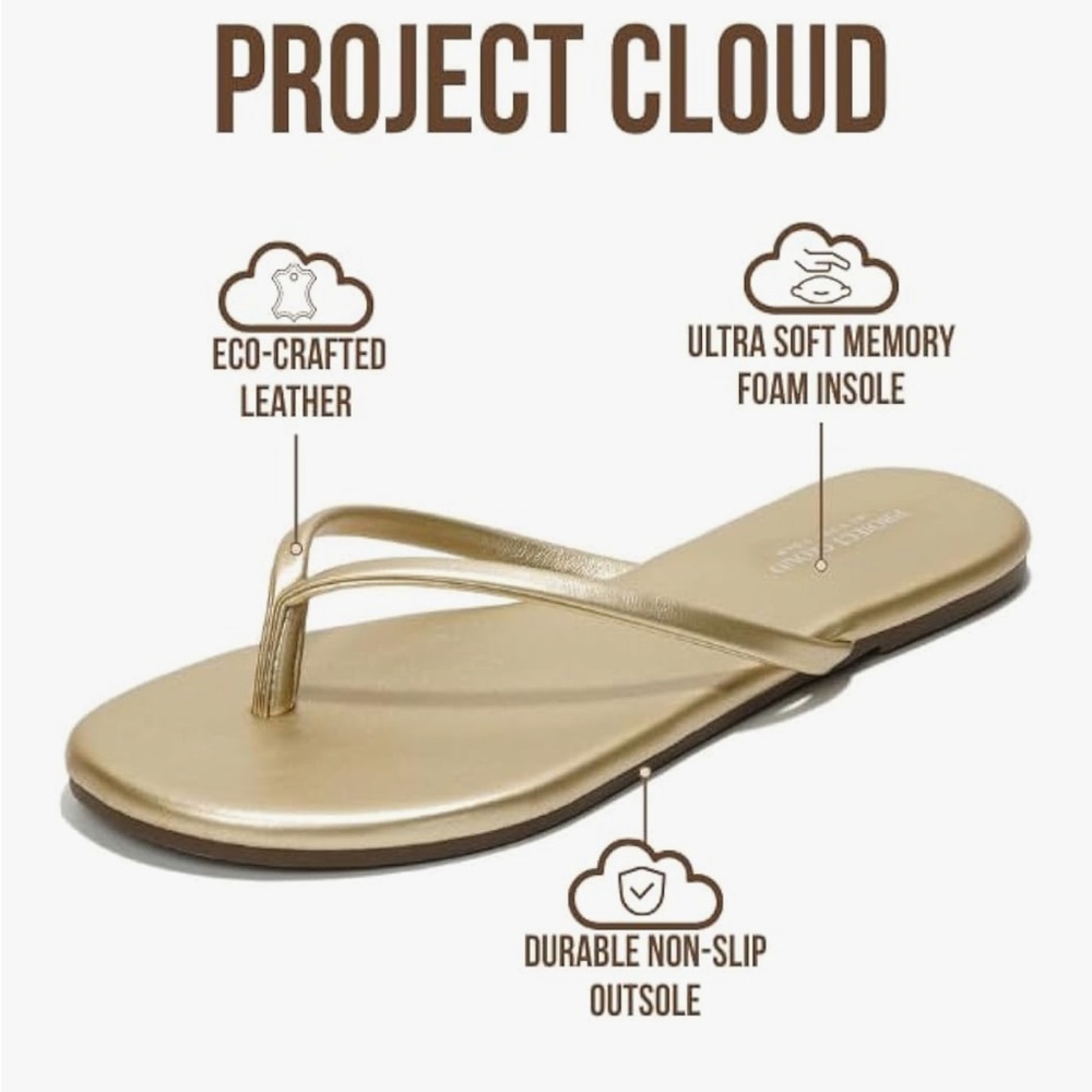 Brand New Project Cloud Flip Flops in Gold